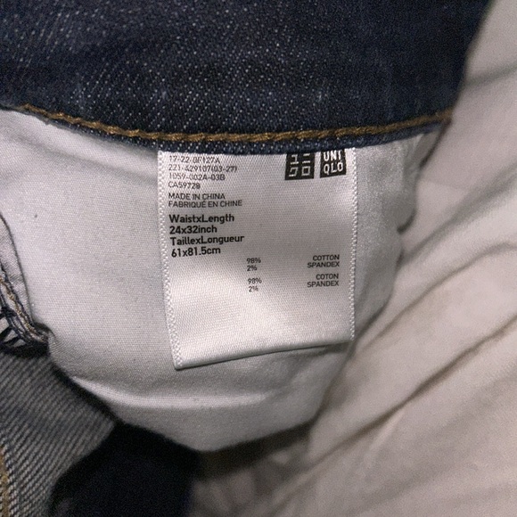 High rise dark blue straight/slim Uniqlo jeans - Picture 2 of 2